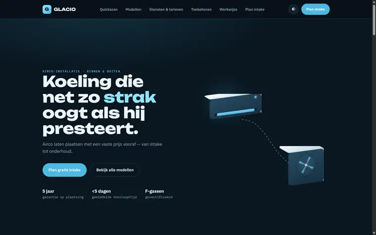 Scherm van Glacio Klimaattechniek