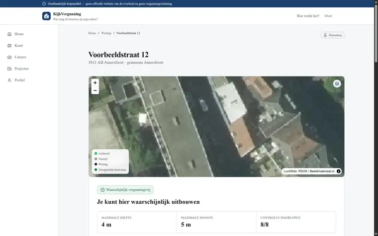 Scherm van KijkVergunning